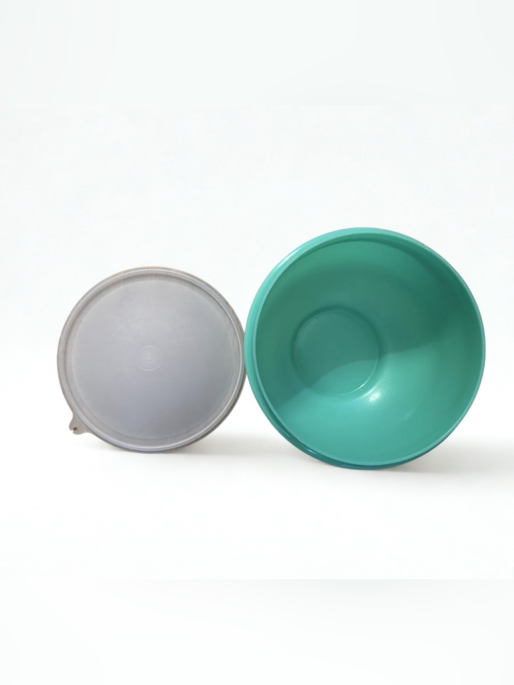 Vintage Tupperware Aqua Turquoise Bowl with Lid Retro Kitchen Storage Container